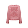 INTO THE EAST 25 Autumn/Winter Pink Embroidered Button Tussah Silk Suit ITE-E1DGAW021PK22SU-FEN Pink